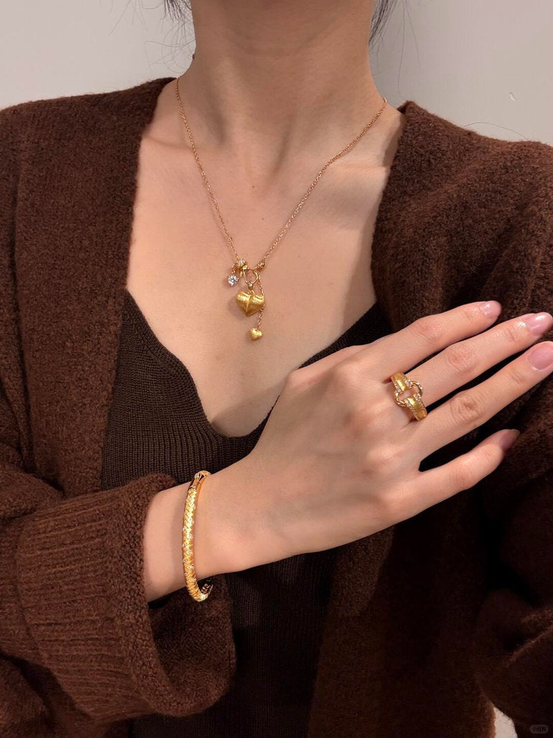 Golden Heart Layered Necklace