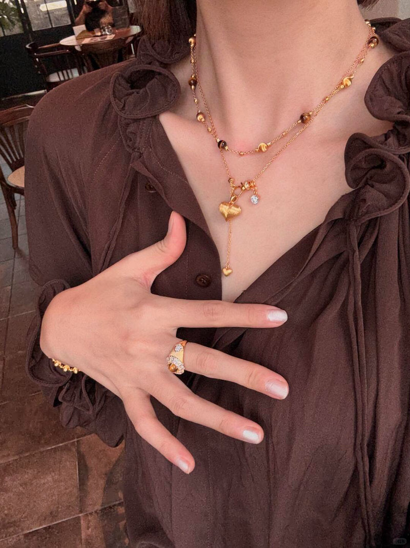 Golden Heart Layered Necklace