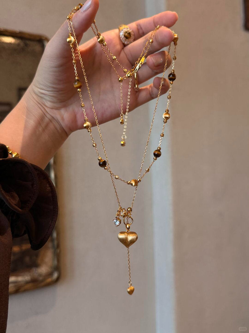 Golden Heart Layered Necklace